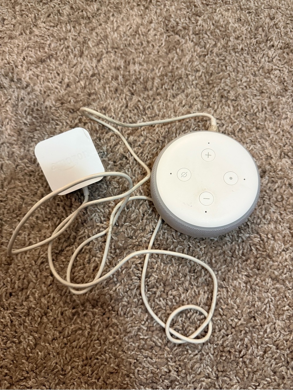Amazon White Smart Voice Speaker with Fabric Ring